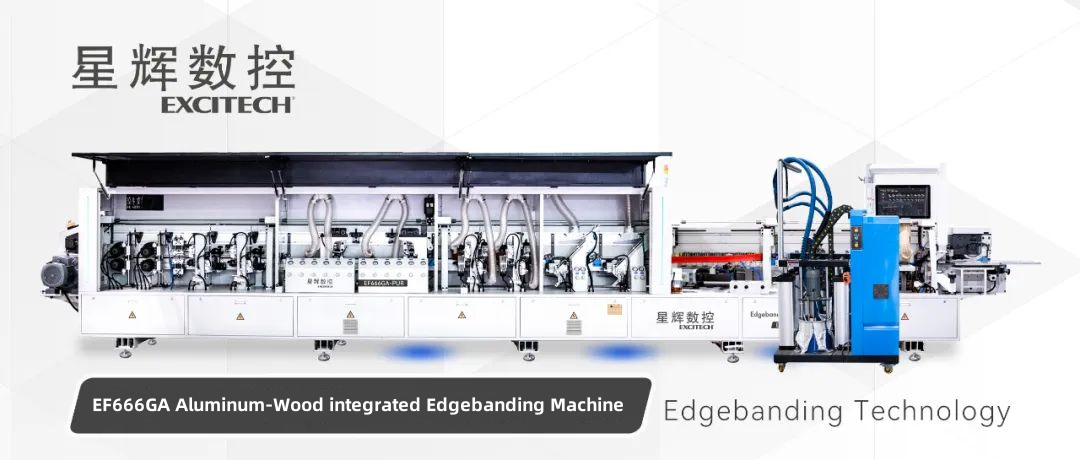 Excitech technológiás EF666GA alumínium és fa integrált élzáró gép.