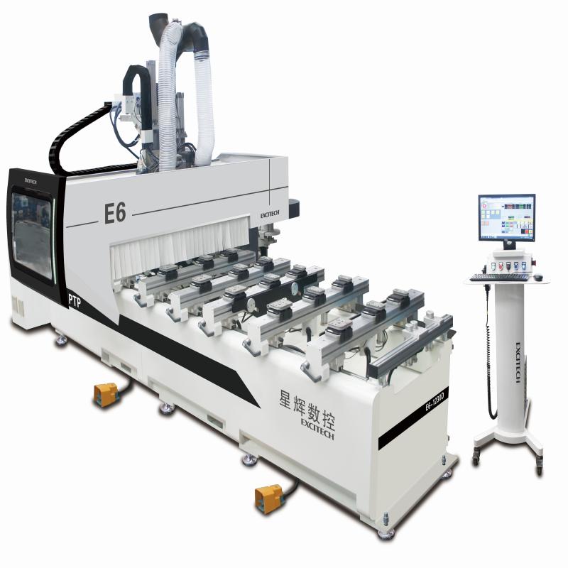 E6 PTP gép szerszámváltóval, CNC routerrel